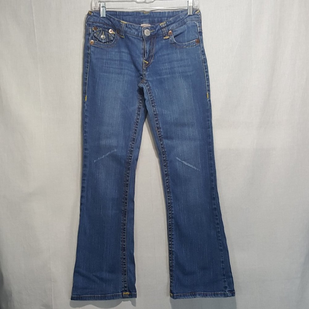True Religion Low Rise Stretch Flared Jeans Sz 28